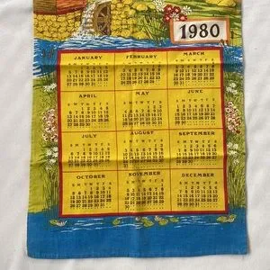 Kitchen | Kitchen Towel 198 Calendar Linen Type Vintage | Poshmark